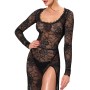 Robe F405 Noir Handmade fente haute