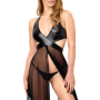 Robe Longue Dos Nu Do not Disturb F412 Noir Handmade