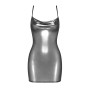 Robe courte effet latex argenté
