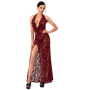 Robe bordeaux transparente dos nu