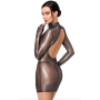 Robe libertine argentée Noir Handmade