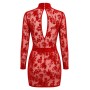 Robe libertine rouge Noir Handmade