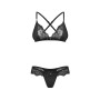 Ensemble lingerie bretelles croisées dos