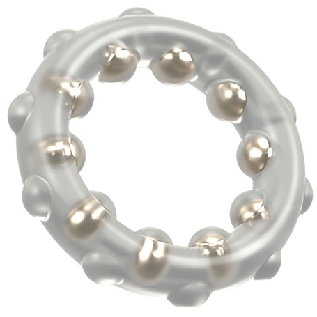 Cock ring transparent Rebel avec billes métalliques