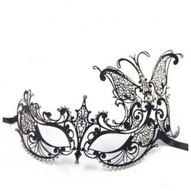 Masque Libertin Métal Noir Papillon Bc12