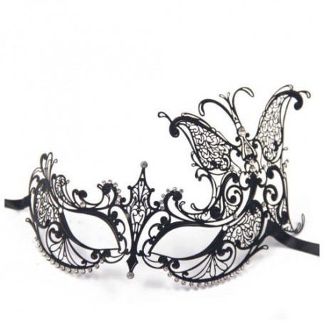 Masque Libertin Métal Noir Papillon Bc12