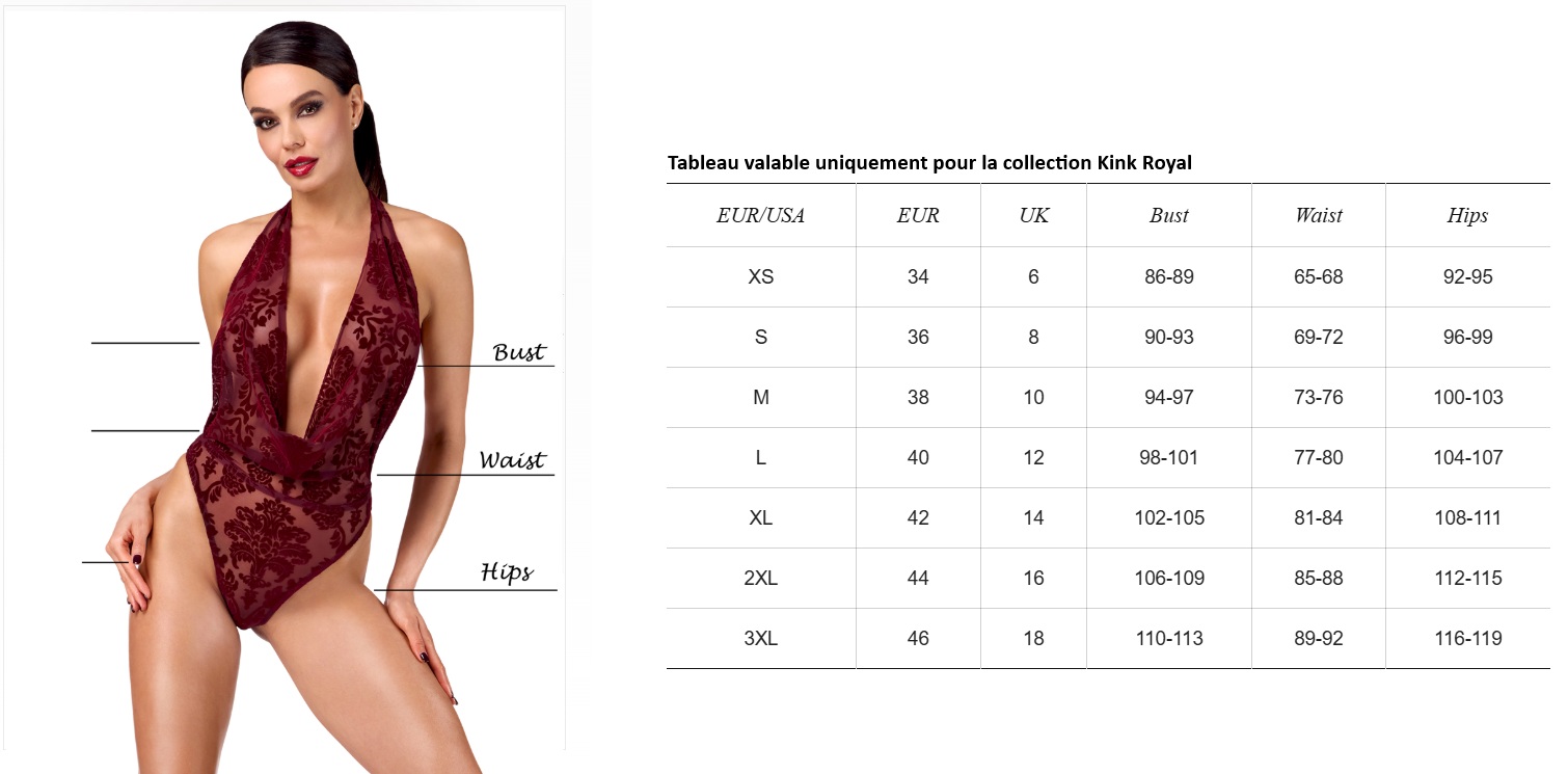 guide taille kink royal noir handmade