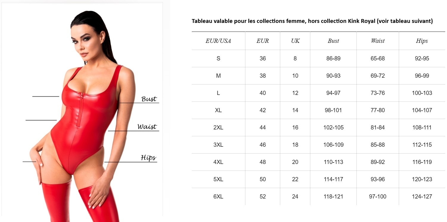 guide taille noir handmade femme