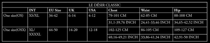 guide des tailles le désir